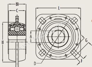 FD 209 RM FD 209-1-1/8SQ, PER.GFD209SPPB57 подшипниковый узел PEER