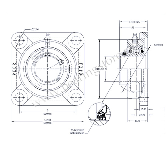 210 UCF XD-UCF210-50MM-OB-AP-TLSL-U207 PER.UCF210A-A подшипниковый узе PEER